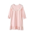 thumbnail image 1 of RXIRUCGD 2025 Vêtements d'Été pour Enfants Chemise de Nuit Unie à Manches Longues à Col Rond Vêtements de Maison pour Filles Décontractée et Confortable, 1 of 2