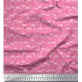 thumbnail image 1 of Soimoi Rayon Tissu Flamant Rose Oiseau Impression Tissu de Couture Yard 56 Pouces de Large, 1 of 3