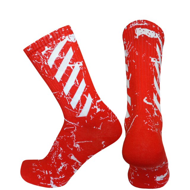 Elite Athletic Training Socks - Crew | Perfect for Soccer, Football, Baseball, Basketball, Hockey - All Sports Performance (Large, Red)