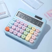 TopLLC Mechanical Calculator,Cute Calculator 12 Digit Display Calculator For Daily And Basic Office,Vintage Typewriter Style Solar Powered Battery Powered Calculator