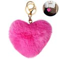 thumbnail image 3 of Coofit Key Chain Fashion Heart Shape Pom Pom Handbag Pendant Purse Charm Phone Charm, 3 of 6