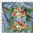 thumbnail image 4 of Soimoi Blue Cotton Duck Fabric Leaves & Ranunculus Floral Printed Craft Fabric by The Yard 58 Inch Wide, 4 of 5