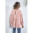 thumbnail image 3 of Babysbule Liquidation Haut d'Été pour Femmes Blouse à Manches Longues Lanterne à Col Rond pour Femmes Hauts, 3 of 8