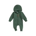 thumbnail image 1 of SUNSIOM Baby Boys Girls Fall Jumpsuits Long Sleeve Solid Color Zip Up Hooded Rompers Newborn Outfit, 1 of 8