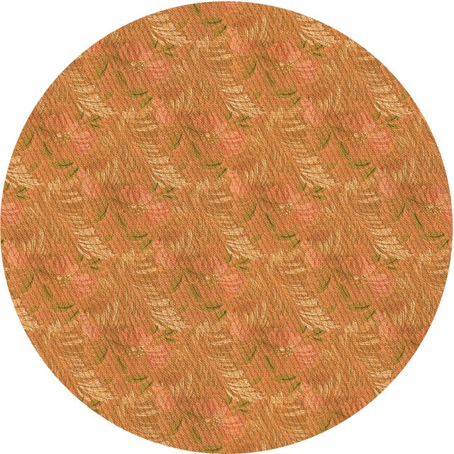 Ahgly Company Tapis d'Intérieur Ronds Transitionnels Lavables à la Machine Orange Rouge Orange, 8 Pieds Rond