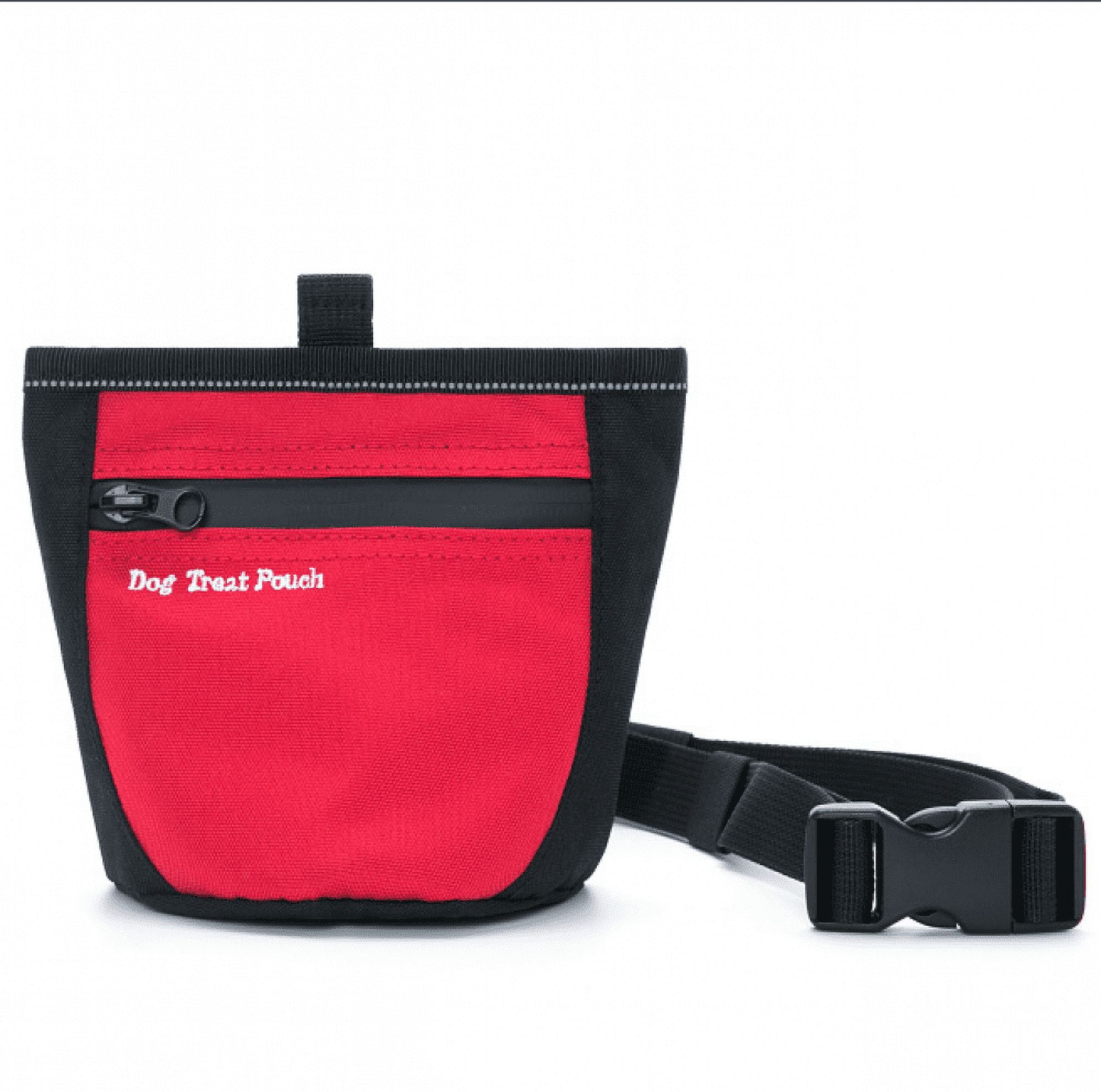 Dog Treats Training Pouch, Magnetic Closure Dog Treat Bag with Training Clicker, Doggie Puppy Snack Reward Bags Bait Pouches Dog Treat Carrier Holder with Waist Belt
