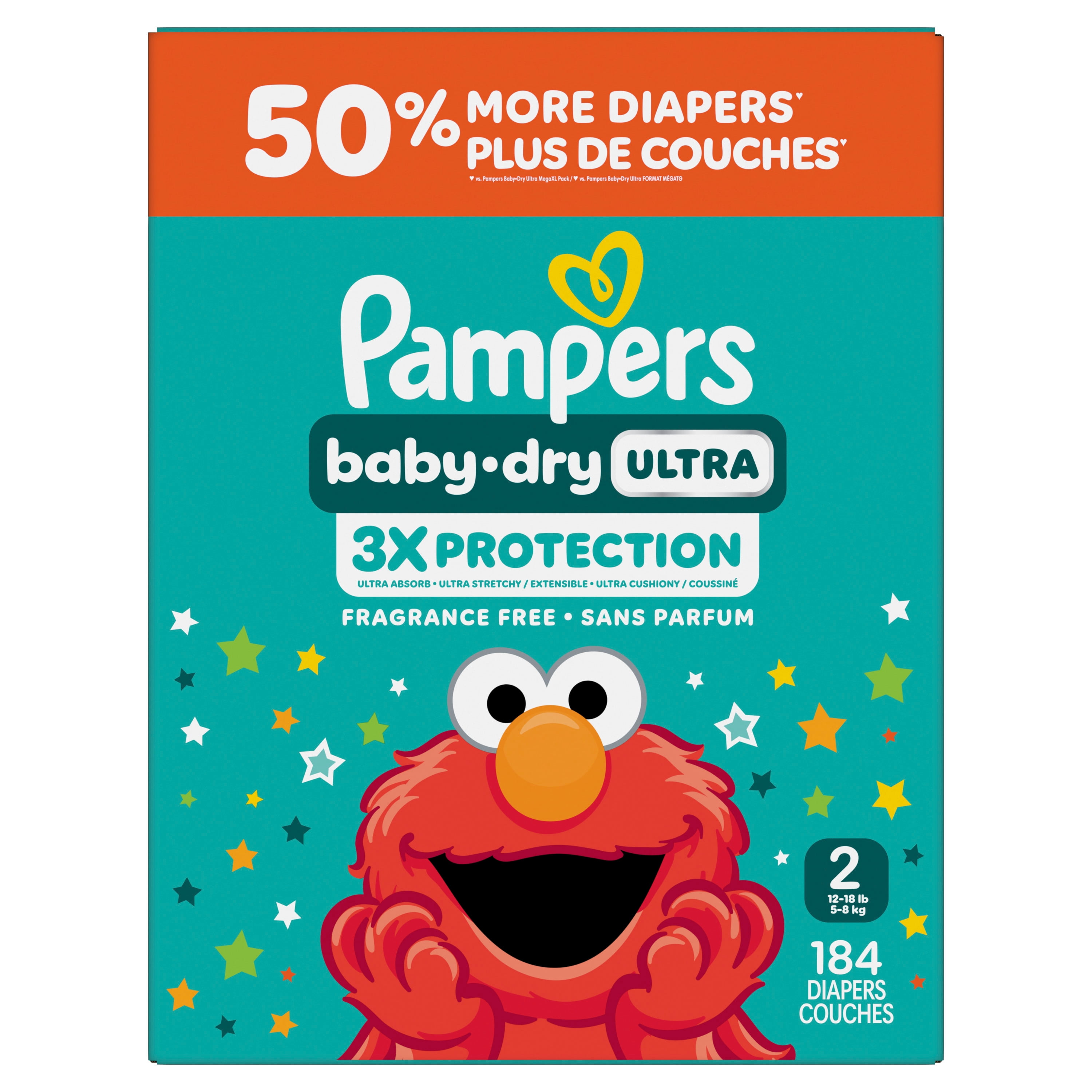 Pampers Baby Dry Ultra Diapers, 2 (12-18 lbs), Absorbent Disposable Diapers