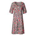 thumbnail image 2 of Birdeem Womens Casual V-Neck Printed Short Sleeved Dress, 2 of 5