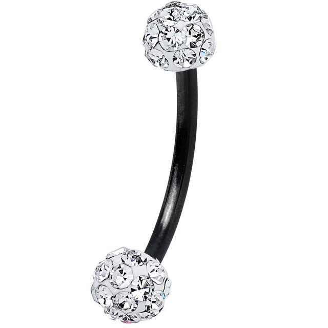 Anodized Titanium Curved Barbell 16G Eyebrow Ring with Ferido Ball Ends