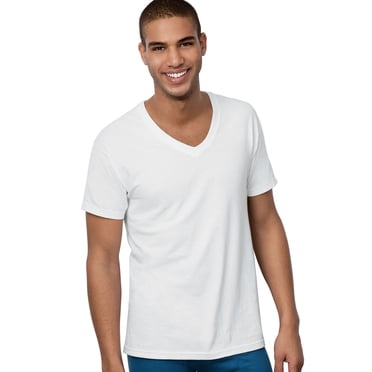 Hanes Ultimate T-Shirt à Col en V Comfortsoft pour Hommes, Lot de 5, Blanc, Moyen