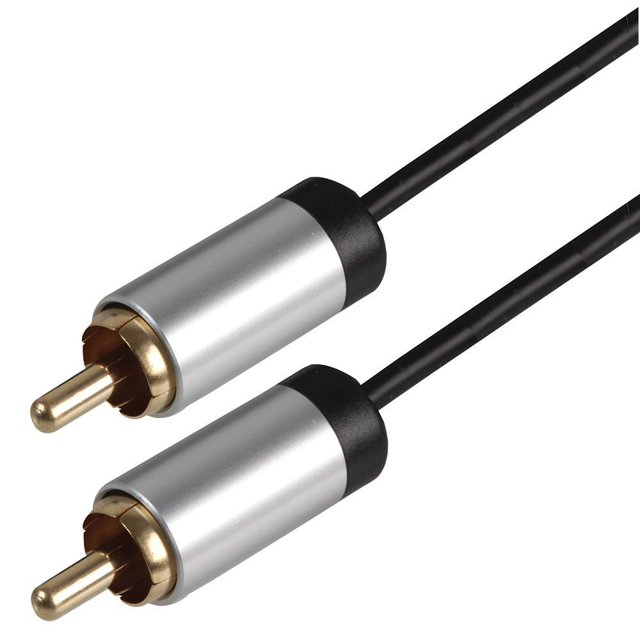 PRO SIGNAL Slim Phono (RCA) Plug to Phono Plug Plomb avec Coques en Aluminium 2M