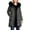 Dark Gray winter coats for women, variant on Nfurl Plus Size Long Winter Coats for Women Thermal Long Sleeve Zip up Quilted Puffer Jackets Warm Outerwear Coats Winter Parka Overcoats Purple XXL