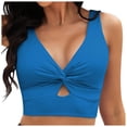 thumbnail image 1 of Bikini Swimsuit For Women Cropped Tankini Beach Padded Knot Cut Out Adjustable Tank Swimwear, 1 of 4