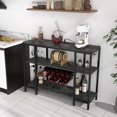 thumbnail image 2 of Costway Table de Bar Armoire à Vin Table Casier à Vin pour Boissons Verres avec Prises de Courant Gris, 2 of 10