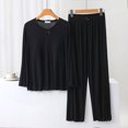 thumbnail image 1 of Blouses pour Femmes Blouse Unie Décontractée Mode Col Rond Manches Longues Vêtements de Nuit Ensembles, 1 of 1