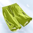thumbnail image 1 of Sentmoon Cargo Shorts for Men Elastic High Waist Athletic Shorts with Zipper Pockets Men Loose Drawstring Solid Color 2025 Summer Golf Shorts Trendy for Sports Practice Green M, 1 of 5