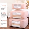 thumbnail image 4 of CEHVOM Large Capacity Clothes Storage Bag Organizer With Reinforced Handle Thick Fabric For Comforters, Blankets, Bedding, Foldable With Sturdy Zipper, Clear Window Clearance, 4 of 4