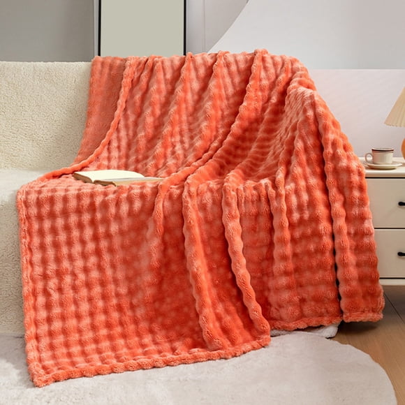 Couvertures Épaisses et Douces, Couvertures de Sieste, Texture Ultra Douce, Design Polyvalent, pour Lits Canapés, Confort Idéal, Décoration Intérieure, Serviettes d'Hôtel Hzhnb / Flocage, Orange