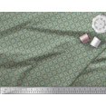 thumbnail image 2 of Soimoi Green Silk Fabric Filigree Damask Printed Fabric 1 Yard 42 Inch Wide, 2 of 3