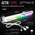 thumbnail image 1 of GT8 Horizontal GPU Support 5V ARGB Bracket Support Computer Video Card Stand GPU Holder PC Case Cooling Kit WHITE 1Pc, 1 of 6