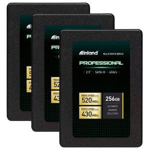 Inland Professionnel paquet de 3 256GB SSD SATA III 6Gb/s 2.5" 7mm TLC 3D NAND Interne Solid State Drive (3x256GB)