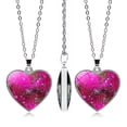 thumbnail image 3 of Solar System Planet Galaxy Double Sided Glass Universe Heart Pendant Necklace, 3 of 9