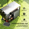 thumbnail image 4 of Outsunny Outdoor BBQ Stand with Foldable Side Table, Stainless Steel Top, 4 of 10