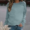 thumbnail image 2 of Hauts à Manches Longues pour Femmes Mode Femmes Décontracté Manches Longues Col Rond Uni Chandail pour Dames Hauts Blouse Blouses à Manches Longues pour Femmes Hauts à Manches Longues Hauts pour Femmes Manches Longues, 2 of 4