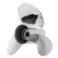 thumbnail image 1 of Peahefy Stainless Steel Outboard Engine Propeller 13 Spline Tooth Fit For Engines 35-50HP 3-1/4in Gearcase, 1 of 8