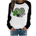 thumbnail image 1 of QIPOPIQ T-Shirts à Manches Longues pour Femmes à Col Rond T-Shirts de la Saint-Patrick T-Shirts de Printemps Shamrock T-Shirt Imprimé T-Shirt Vert Porte-Bonheur T-Shirts de la Saint-Patrick Hauts à Col Rond Patchwork Offres de Chemises des Fêtes, 1 of 4