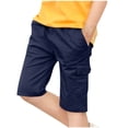 thumbnail image 1 of Shorts Cargo pour Garçons Grande Poche Coton Quotidien Décontracté Enfants Taille Élastique Cordon Doux Plein Air Randonnée Short, 1 of 8
