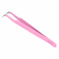 thumbnail image 3 of Extension Eyelashes Tweezers Lash Tweezers Stainless Steel False Eyelashes  For Eyelashes Extension PinkLE-15 Curved, 3 of 8