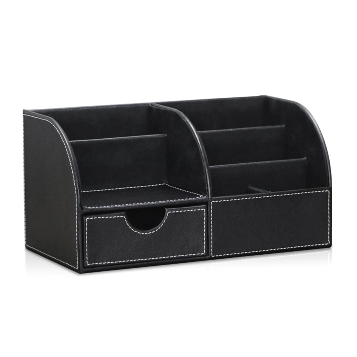 Office Desk Organizer with Drawer, Desk Organizers and Accessories with Pen Holder Cute Remote Control Holder Black,1 x Office Desk Organizer With Drawer,Black