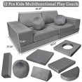 thumbnail image 3 of GloryStar 12Pcs Kids Sofa, Modular Play Couch Set with Fold Out Design, Includes Balls & Tunnel, Convertible Soft Foam Sectional for Children’s Playroom—Perfect for Sleeping, Playing, and Creating, 3 of 8