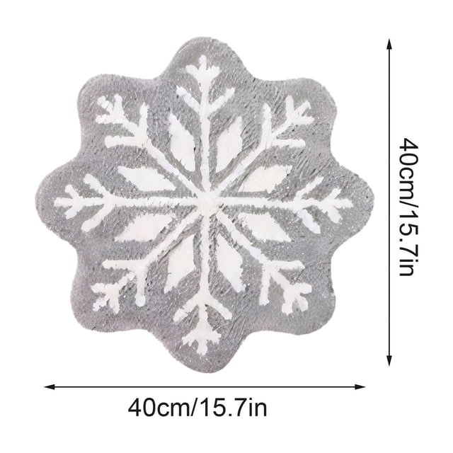 Throw Pillow Covers Snowflakes Rug Winter Snowflake Doormat Snowflake Welcome Mat Cute Christmas Decorative Non-Slip Washable Door Mats For Indoor Outdoor Entrance Home Bathroom