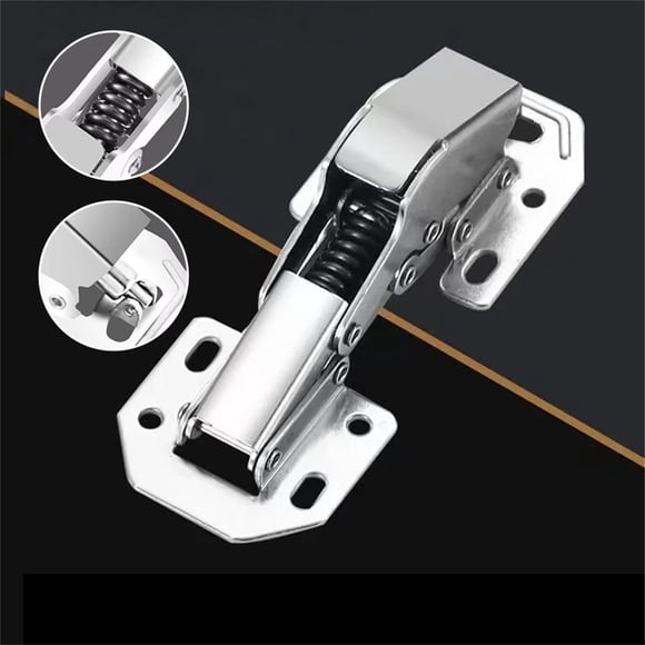 Charnières d'Armoire en Acier Inoxydable de 5 Pouces, Charnières Amortissantes Robustes Installation Sans Perçage, Charnière d'Amortissement Universelle pour Portes de Cuisine et de Salle de Bain avec Rivets Épaissis
