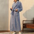 thumbnail image 2 of Timegard Womens Robe Soft Warm Fleece Bathrobe Solid Color Fall Winter Casual Loose Comfy Nightgowns, 2 of 3