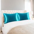 thumbnail image 2 of PiccoCasa Set of 2 Standard Satin Pillowcase Durable&Soft Enveloped Peacock Blue, 2 of 7