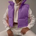 thumbnail image 4 of ORUYROP Veste Courte à Col Montant avec Fermeture Éclair pour Femmes, 4 of 7