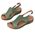 thumbnail image 2 of Cameland Summer New Foreign Trade Large Size Wedge With Fish Mouth Solid Color Large Size One Line Buckle Beach Sandals, 2 of 6