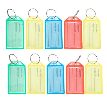 25Pcs Key Labels with Rings Plastic Key Tags Key Identifiers Colored Key Chain Tags Key Label Tags