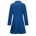 thumbnail image 4 of cfhntfmh Robes Mini pour Femmes Formelles à Manches Longues à Col à Revers Boutonnées Robe Chemise Tendance Ample Plissée Robe de Travail, 4 of 7