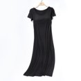 thumbnail image 2 of AherBiu Nuisettes pour Femmes avec Soutien-Gorge Intégré Manches Courtes Col Ras du Cou Pyjamas Vêtements de Nuit Confortables Doux Longue Robe de Nuit, 2 of 6