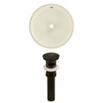 thumbnail image 1 of 16-in. W Round Bathroom Undermount Sink Set In Biscuit - Oil Rubbed Bronze Hardware - Overflow Drain Incl. AI-24825, 1 of 1
