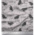thumbnail image 2 of Soimoi Rayon Fabric Sleigh & with Love Text Decor Fabric Printed Yard 42 Inch Wide, 2 of 5