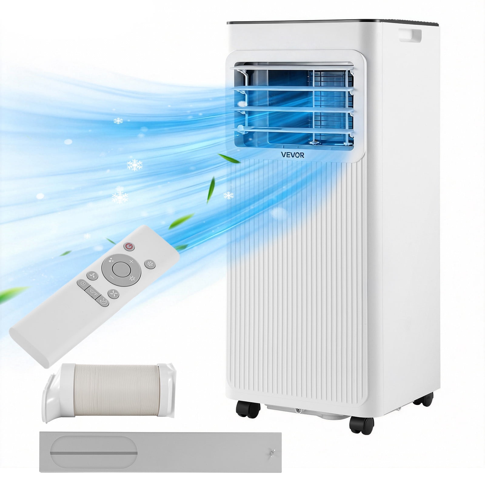 VEVOR Portable Air Conditioner, 10000 BTU ASHRAE (6000 BTU SACC) 3-in-1 Standing Cooling Ac Unit, with LED Touch Panel & Remote Control, 24h Timer, Cooling, White