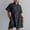 01 Noir, variante sur Weiqiqre Robes Décontractées pour Femmes à Fermeture Éclair, Manches Courtes Style Cap, Col en V, Robes Midi Décontractées Fluides avec Poches