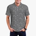 thumbnail image 1 of Xecao Airplane Routes Around The World Pattern Men’s Polo Shirt with Buttoned Collar Soft Breathable Casual Polo Shirt for Work, Leisure, and Outdoor Activities-Large, 1 of 6
