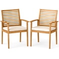 thumbnail image 2 of Costway Patio Dining Chairs Set of 2 with Removable Padded Cushion Slatted Backrest, 2 of 7