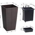 thumbnail image 3 of Garvee 22.5" Tall Planter Pots Set of 2, Rattan style, 2 Trays,Water Level Monitor, Wheels, Brown, 3 of 11